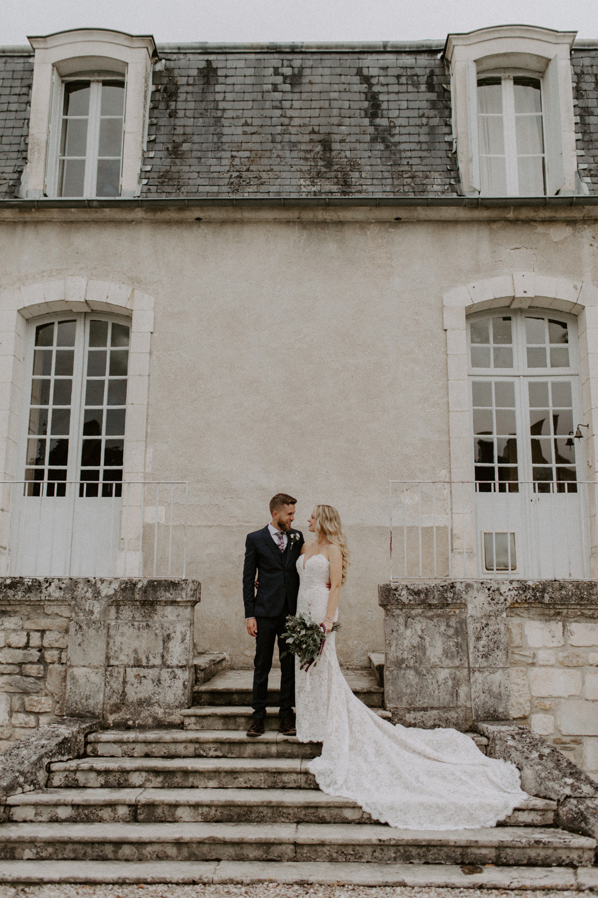 96 Modern French Chateau wedding Pronovias bride
