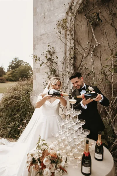 Champagne tower in late summer