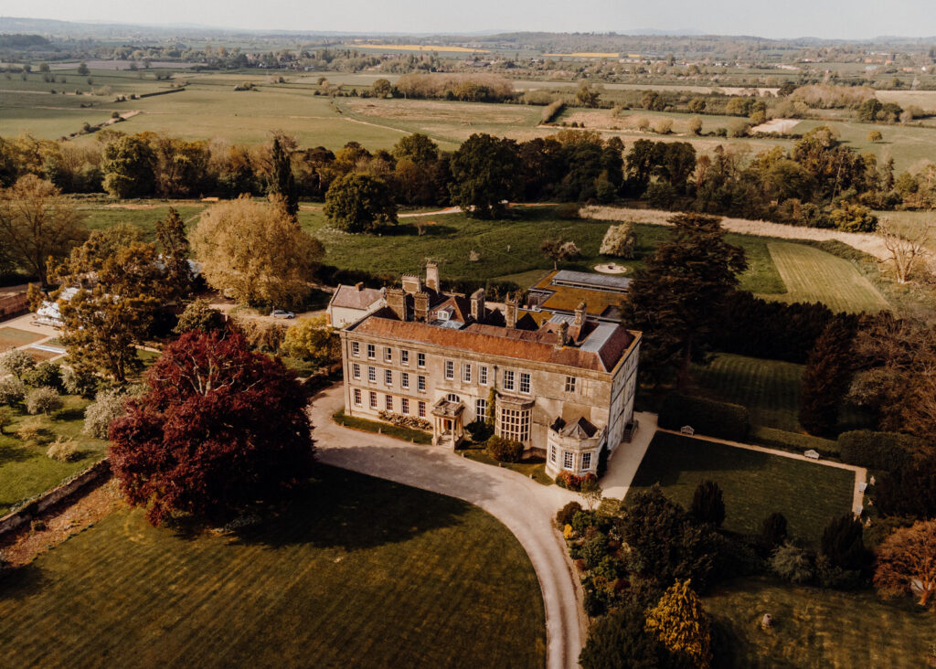 Country house wedding venue estate surrounded by cotswolds countryside and rewilding land