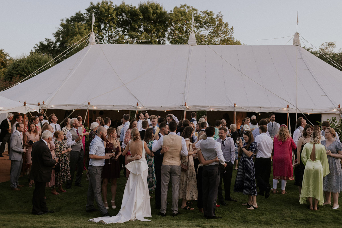 54 Madi Lane bride marquee wedding at home