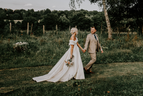 Lucie & Joe & Their Rustic Oak Tree Barn Wedding in Kent, With a Ruffle Sleeved & Romantic Emma Beaumont Dress