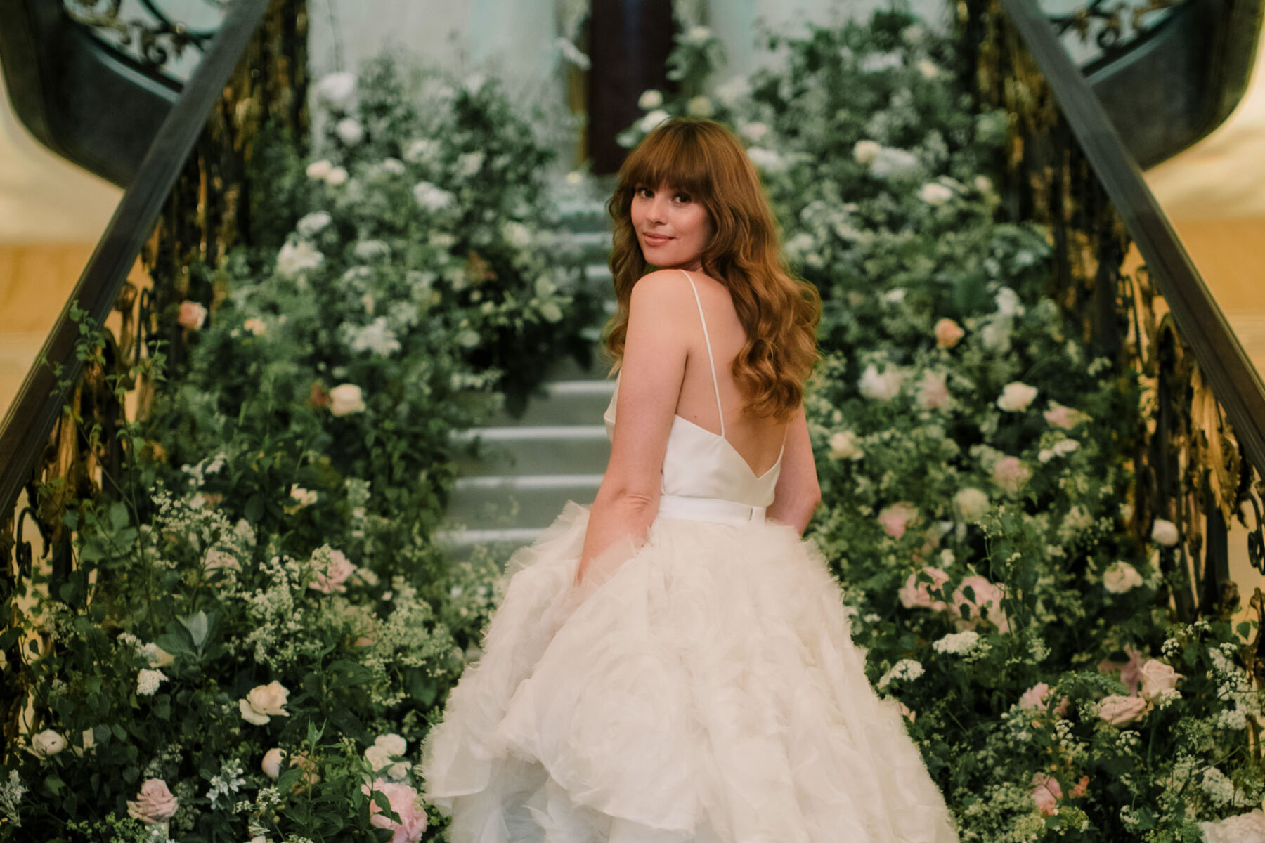 Halfpenny London & Suzanne Neville at The Wallace Collection, Luxury London Wedding Venue 18 Halfpenny London tiered wedding dress