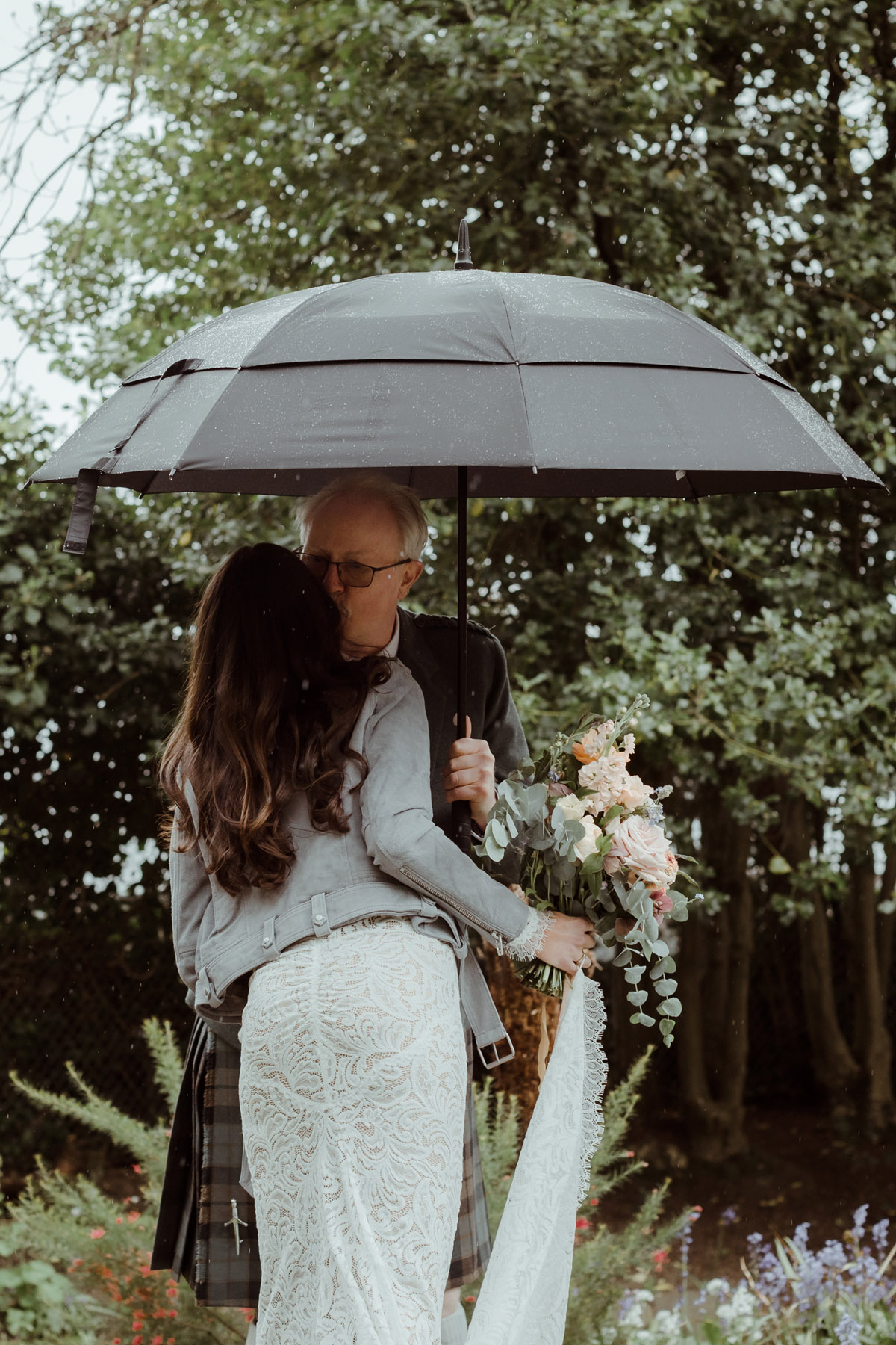 Rainy Day Glasgow Botanic Garden Wedding