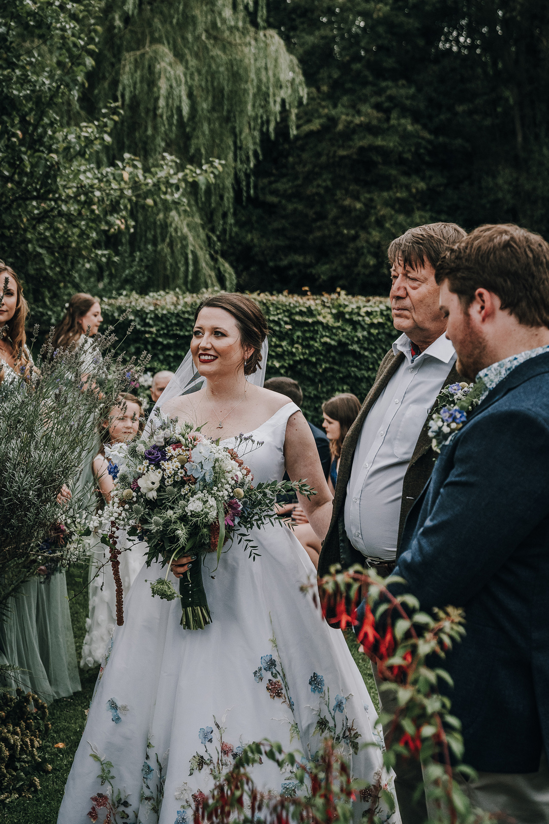 101 Handpainted floral wedding dress