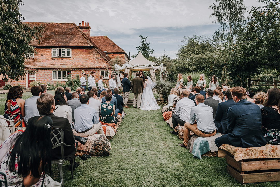 107 Handpainted floral wedding dress