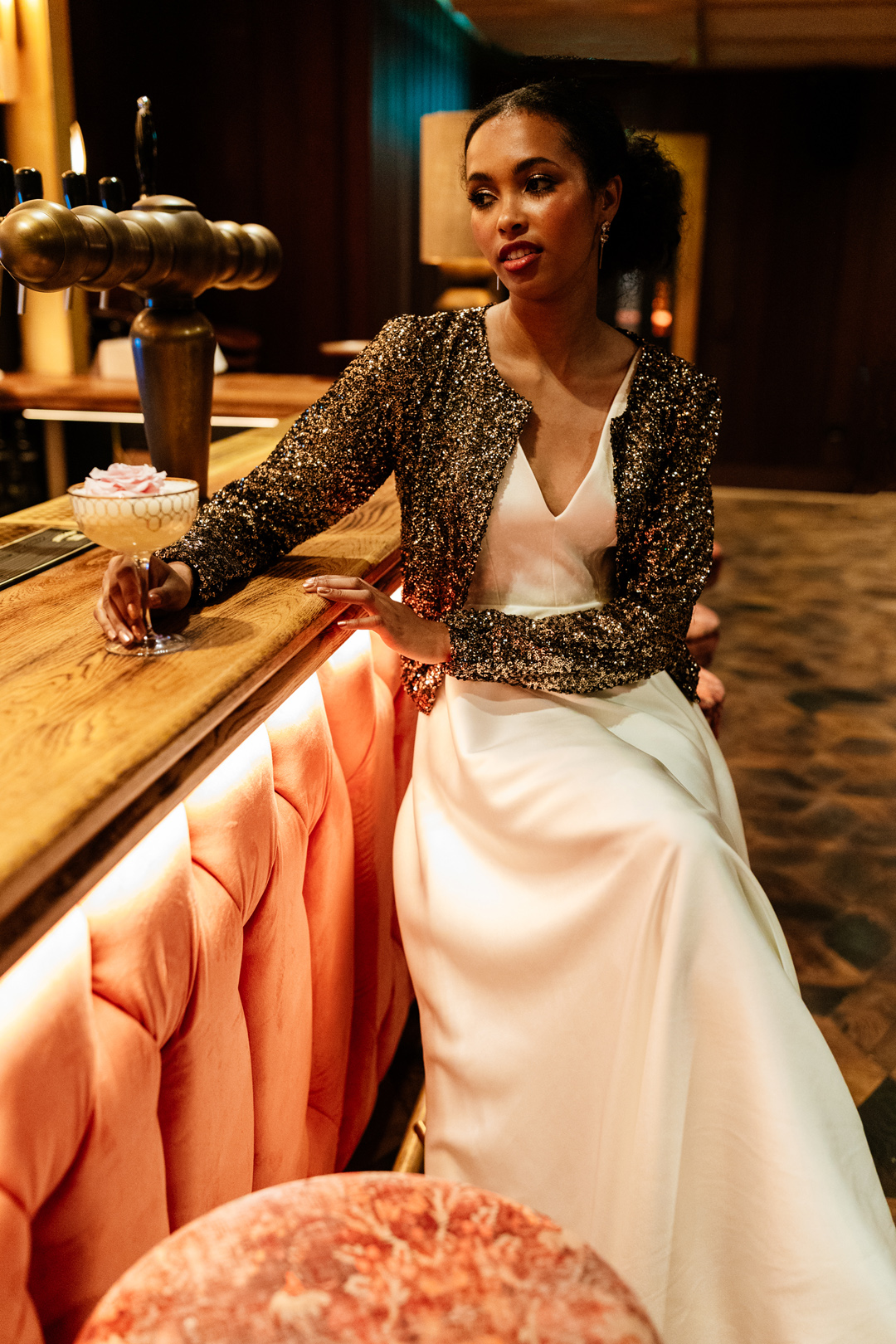 120 Modern Black Bride City Micro Wedding Editorial