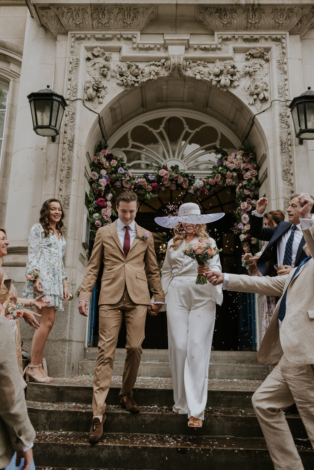 19 Bride in a wide brim hat Chelsea wdding