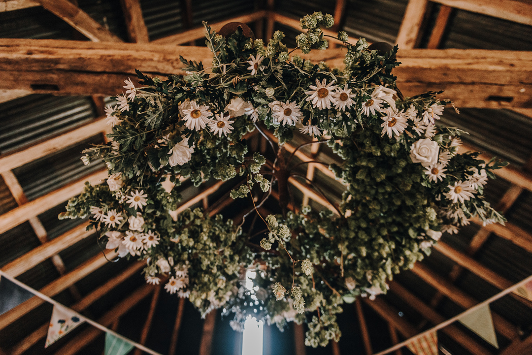 43 Handpainted floral wedding dress