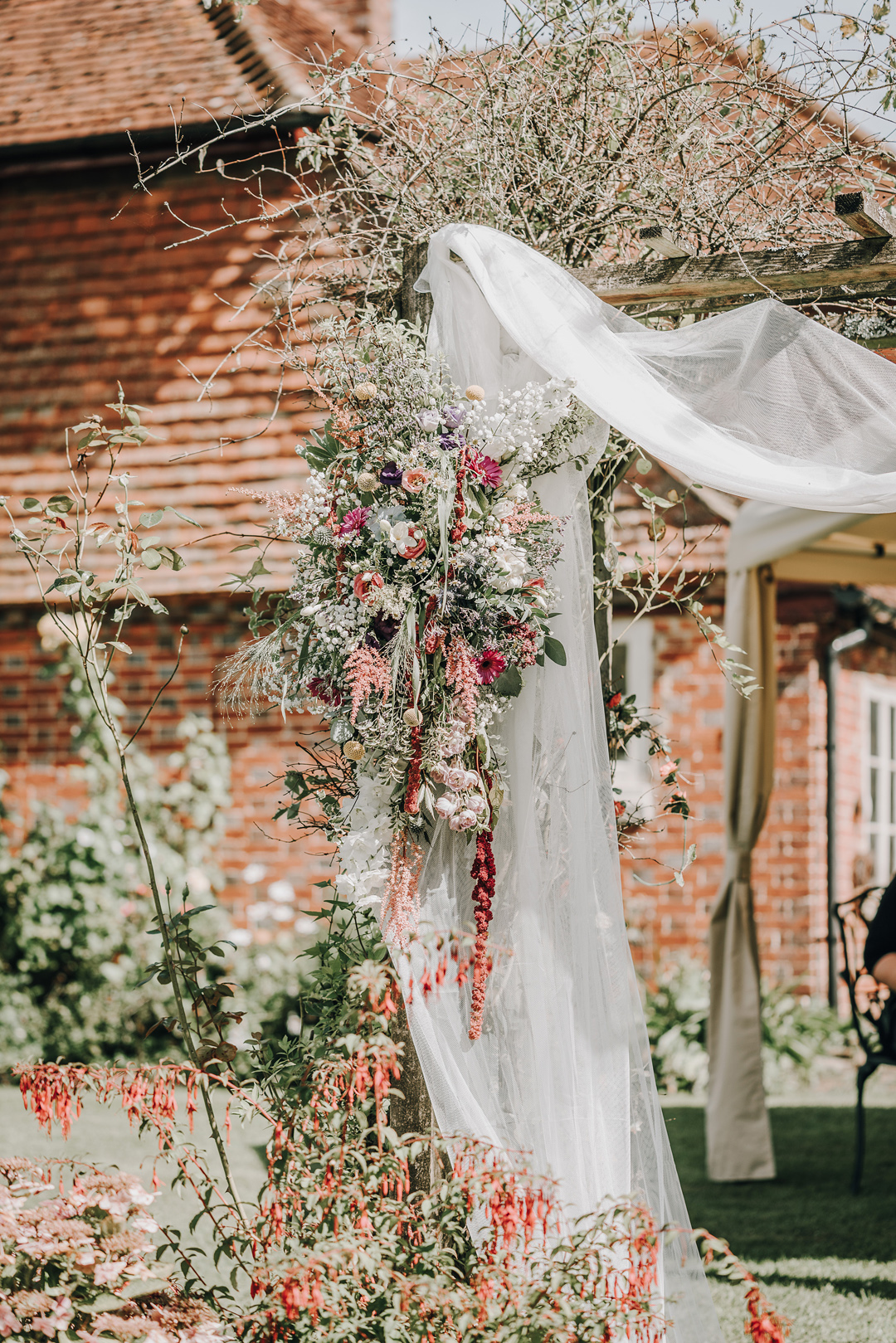 65 Handpainted floral wedding dress