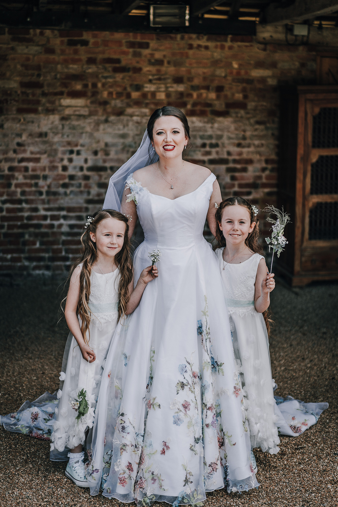 83 Handpainted floral wedding dress