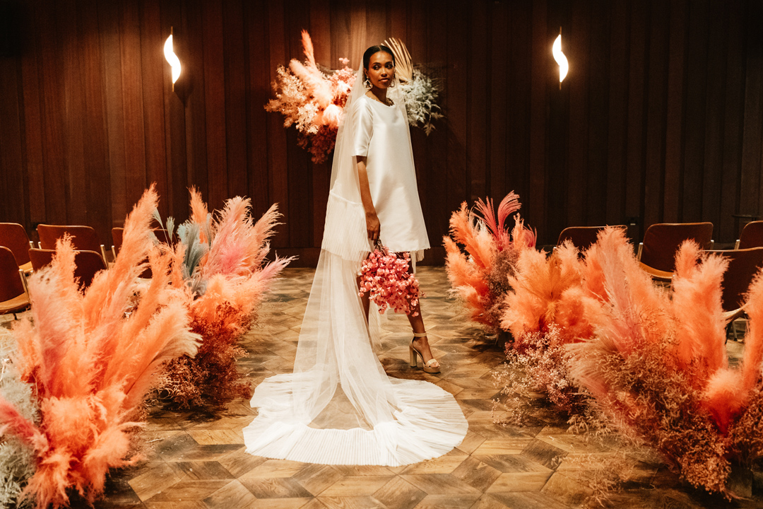 87 Modern Black Bride City Micro Wedding Editorial