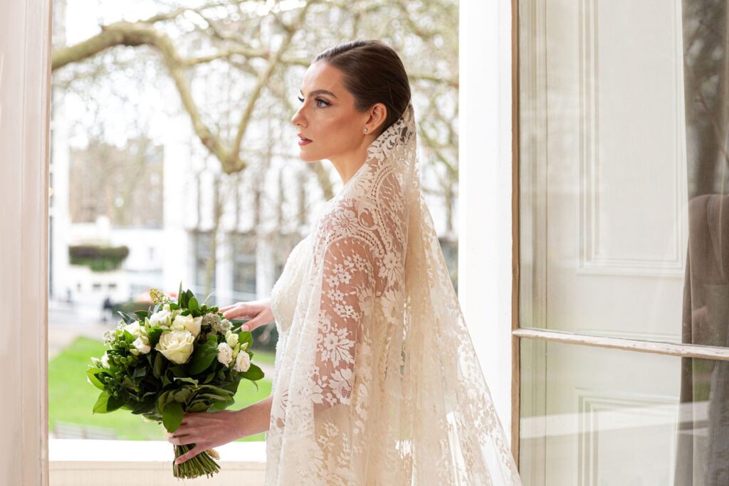 Vintage inspired wedding veil - Blue Ribbons And Lace