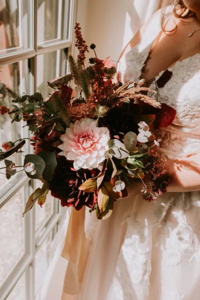 Moonwind Flowers organic Autumn wedding bouquet