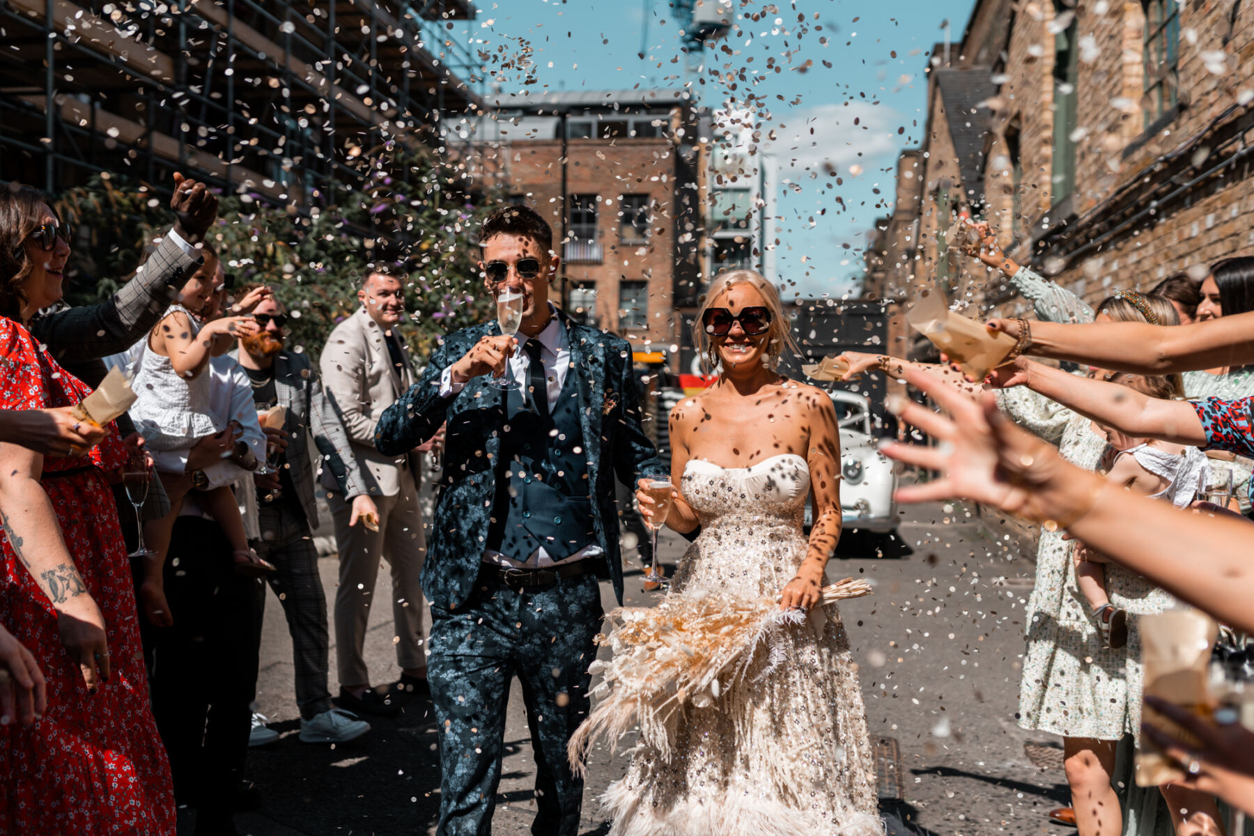 East London Wedding Confetti Shot