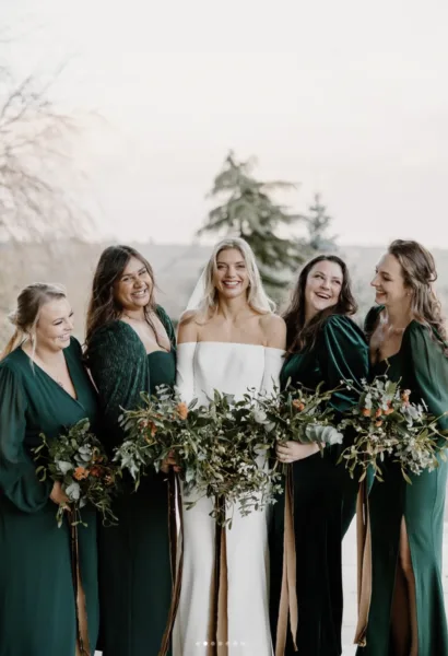 Moonwind Flowers Christmas Wedding at Yorkshire Wedding Barn