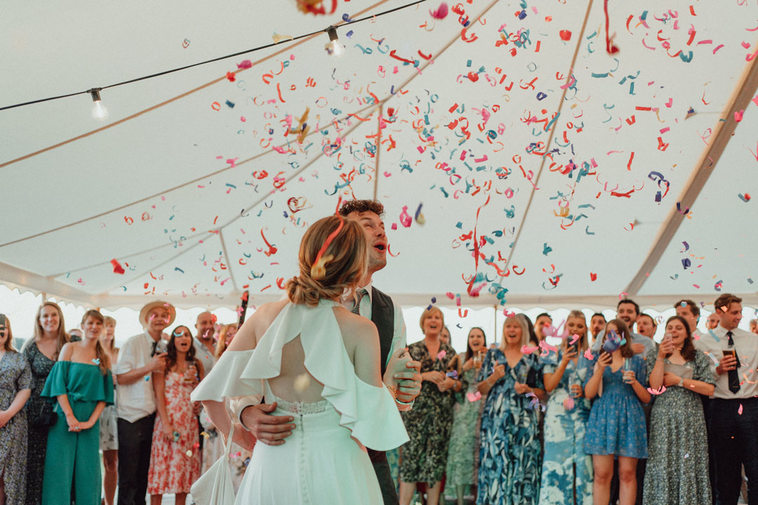 Jesus Peiro bride, summer marquee wedding at home