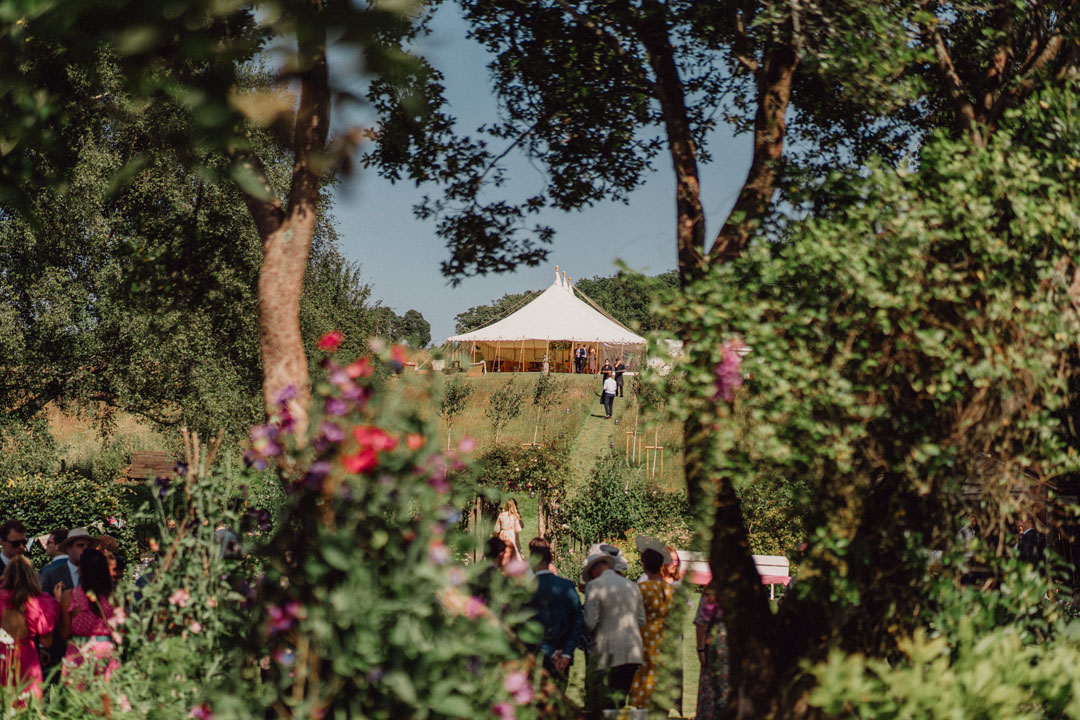 Jesus Peiro bride, summer marquee wedding at home