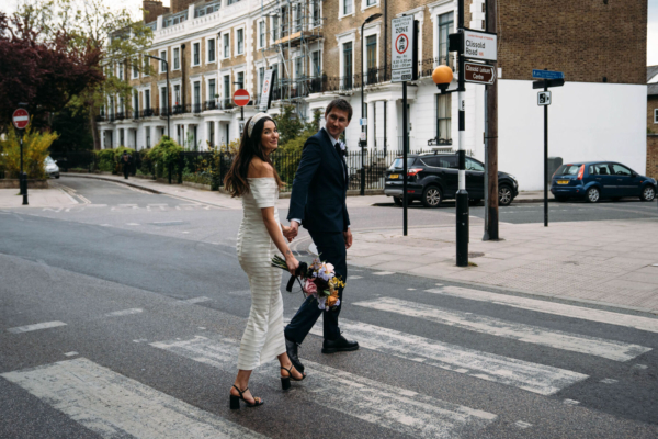 A Bride In Her Grandmother’s 1990’s Vintage Wedding Dress, & Her Chic North London Wedding