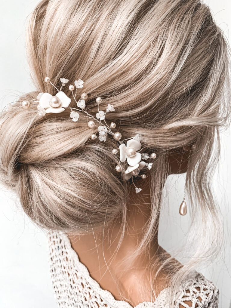 Floral bridal hair vine by Sarah Roberts London