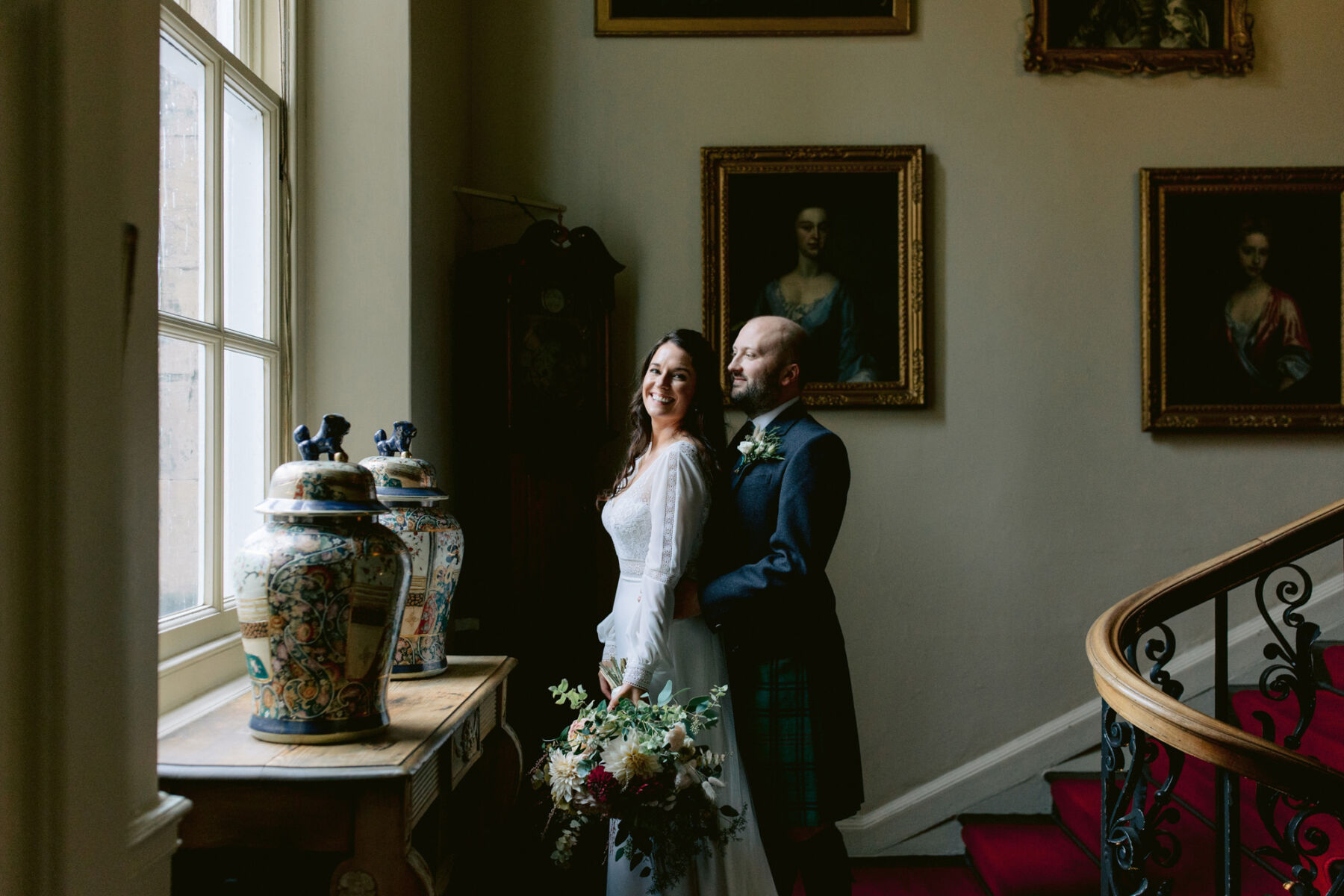 Laura in Rosa Clara for her Autumn Celtic Handfasting Wedding in Gilmerton House 6 85 Gilmerton House wedding Scotland copy