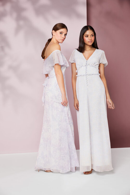 Simple elegant bridesmaids dresses by Maids to Measure.