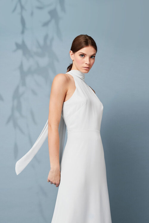 Halterneck bridesmaids dress by Maids to Measure.