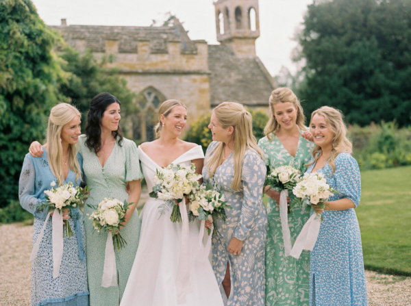Suzanne Neville & Rixo Bridesmaids: A Classic English Summer Wedding at Brympton House in Somerset