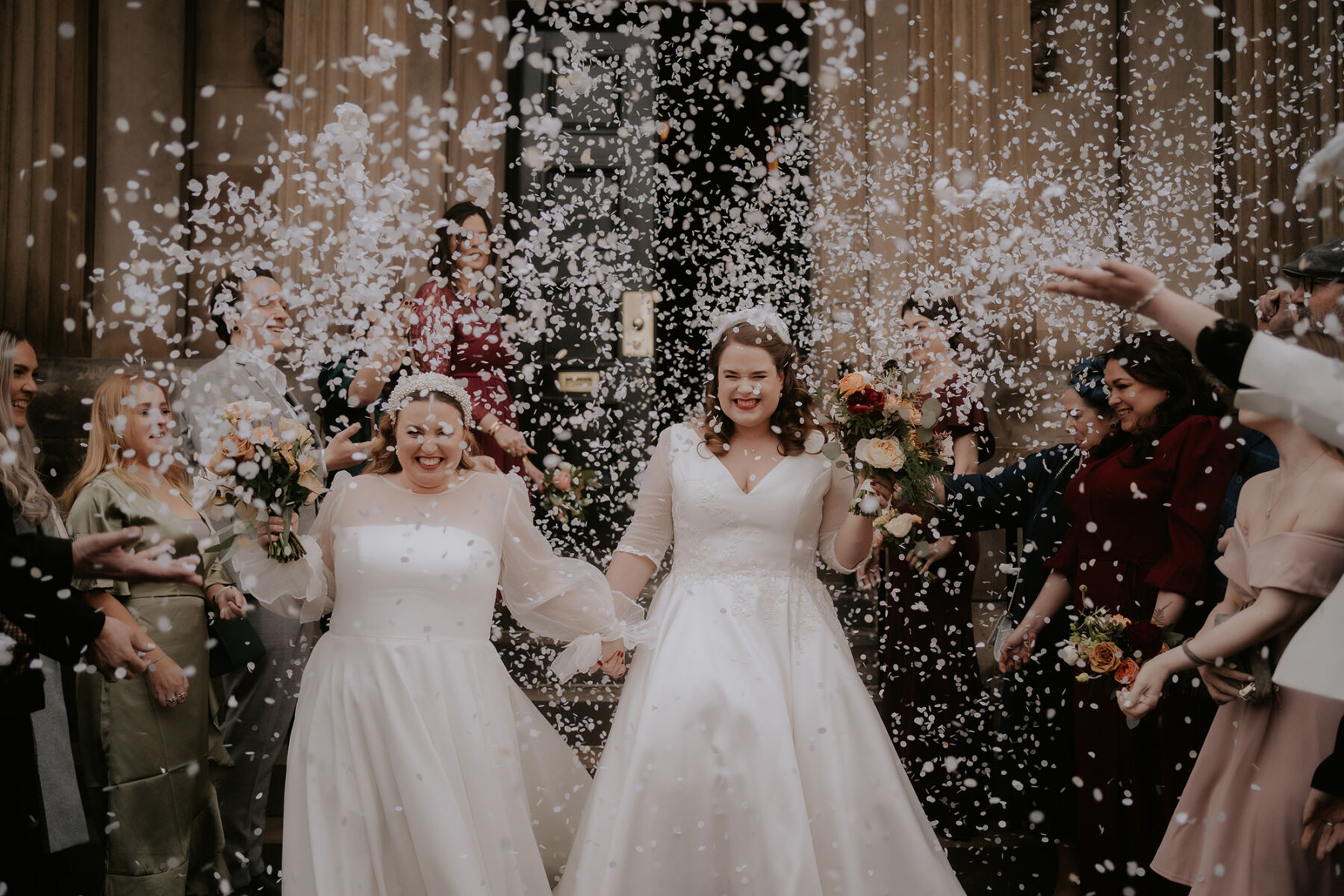 A Classic, Cosy & Dark Academia Inspired LGBTQIA+ Wedding at the Royal College of Physicians in Edinburgh 4 Classy LGBTQIA wedding two brides 1