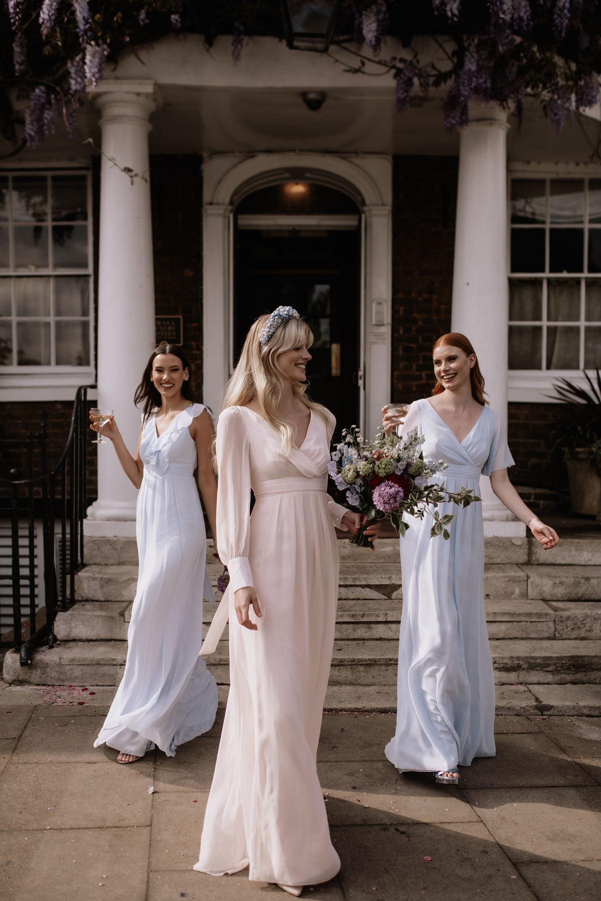 Pale pastel modern bridesmaids dresses - Maids to Measure