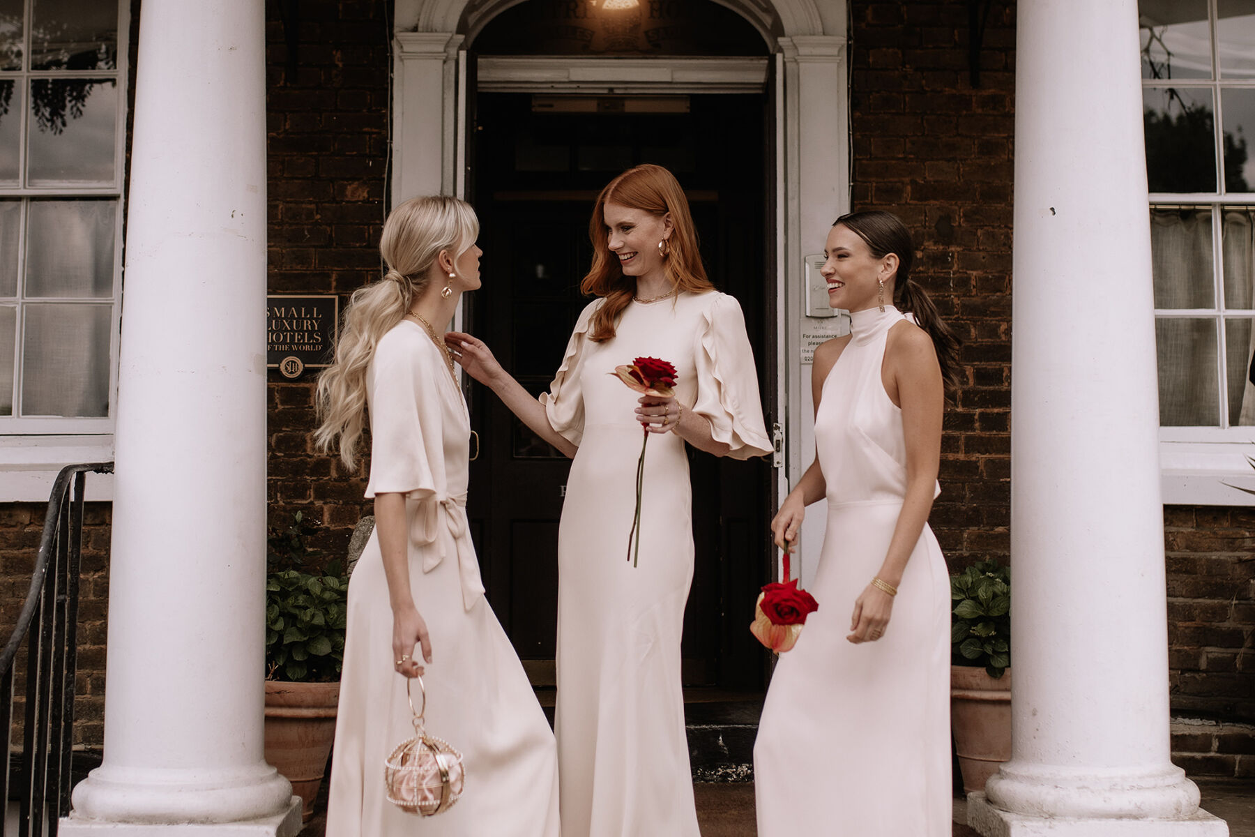 Long white bridesmaids dresses, Maids to Measure