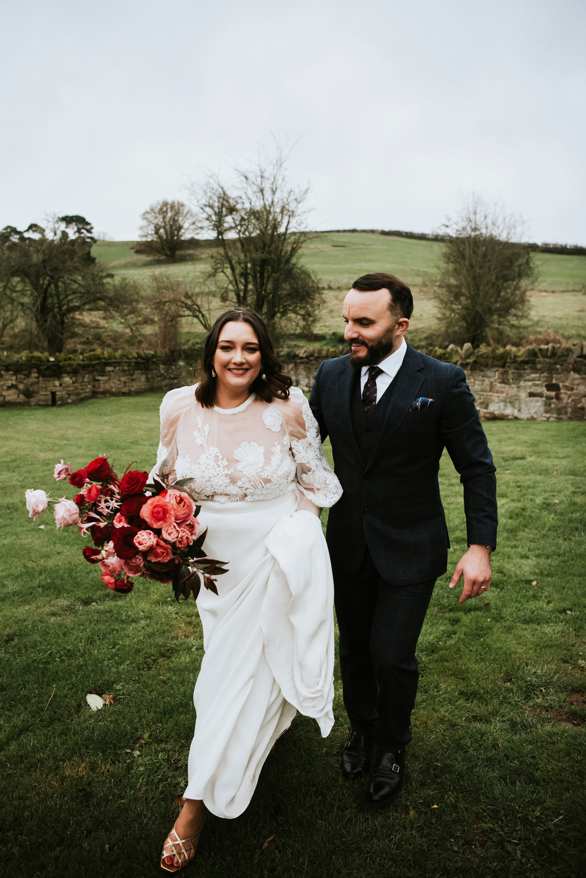 Abigail in Caroline Takvorian for her Romantic Winter Wedding at Lyde Court | Love My Dress®