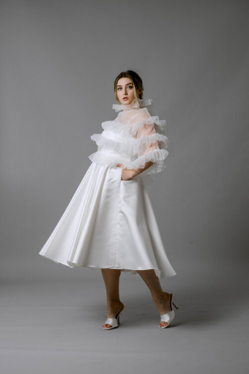 Rita Colson frilly 50s inspired wedding dress