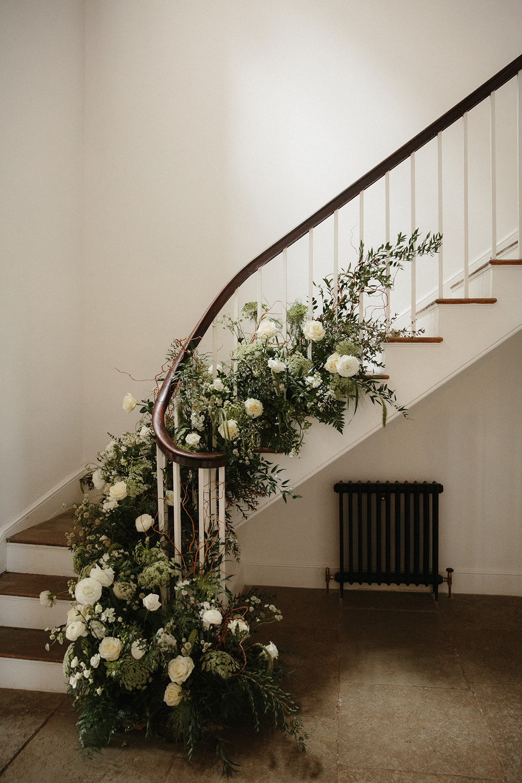 Floral staircase by Honour Farm Flowers