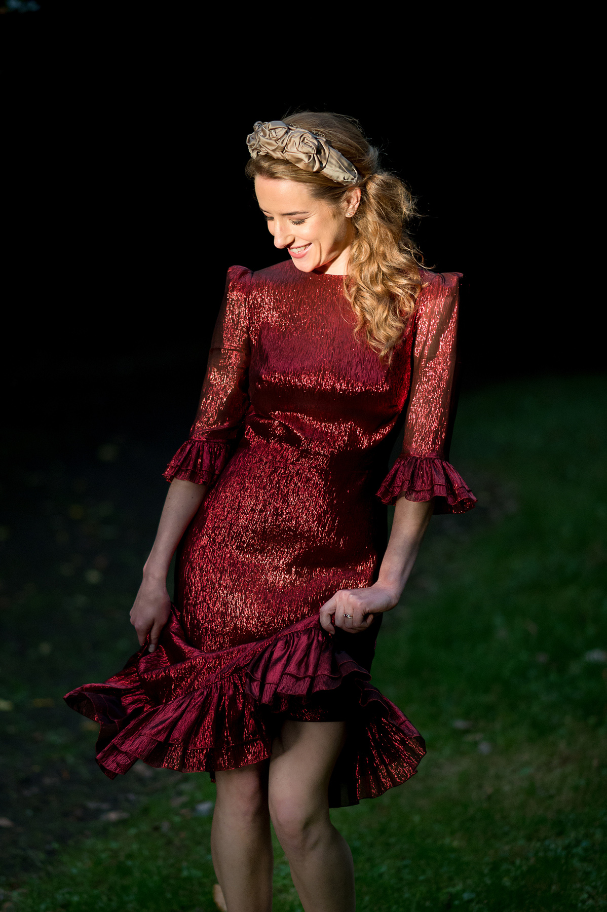 Olivia in a Vampire s Wife Red Falconetti Dress for her Classy Edinburgh City Wedding Love My Dress UK Wedding Blog Podcast Directory Shop