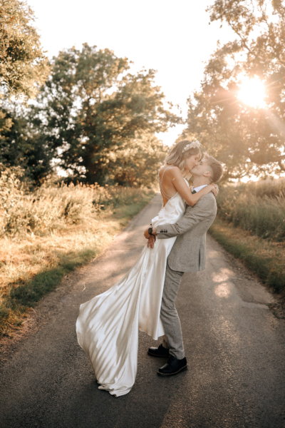 Megan Gilbride in Andrea Hawkes: A Tipi Garden Wedding With Twelve Bridesmaids, Street Food & Corgi Flower Dogs