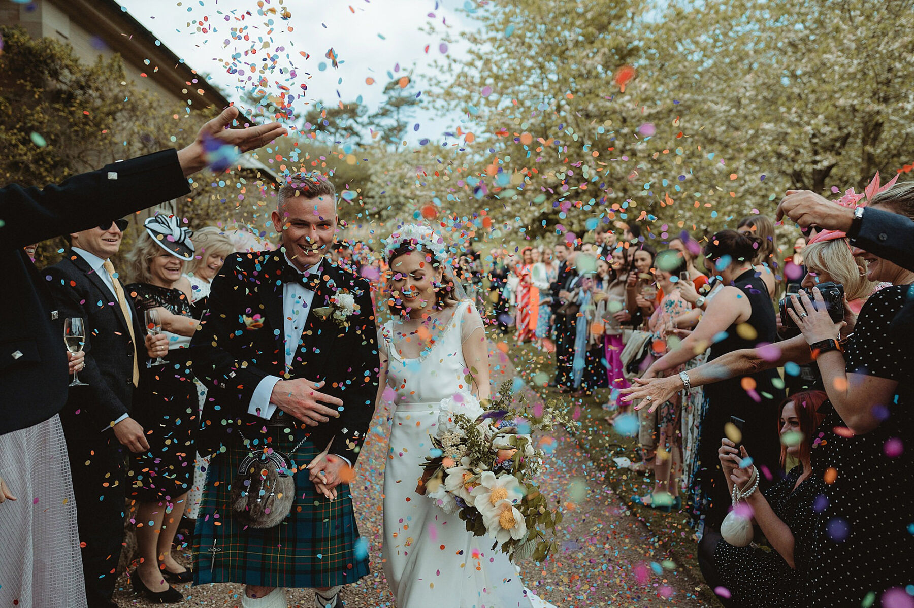 Colourful confetti shot