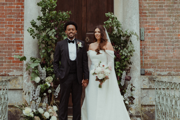 Lauren in Jessica Bennett Bespoke, for her Classy Black Tie Wedding Weekend at Deans Court, Dorset