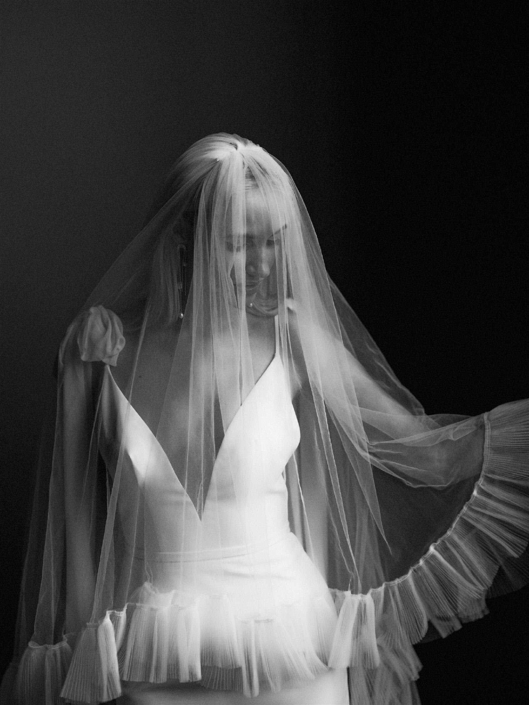 Frilly edged wedding veil