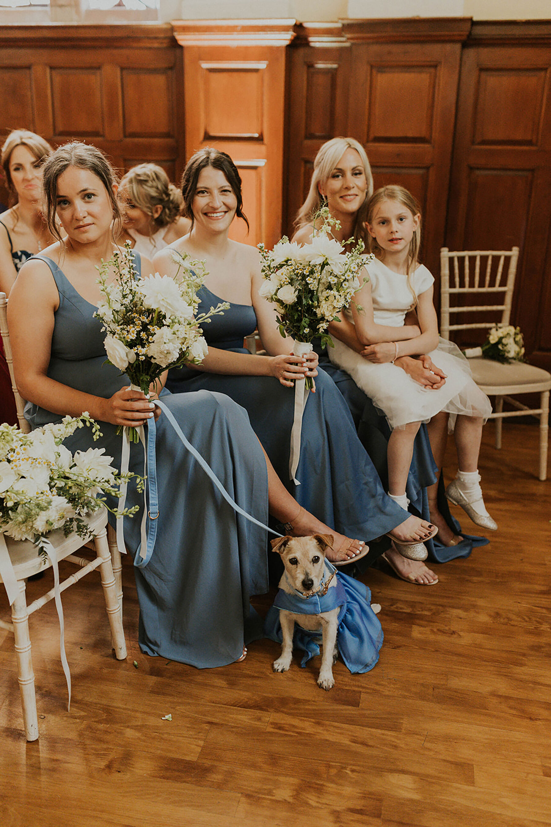 Bridesmaids in Cornflower blue