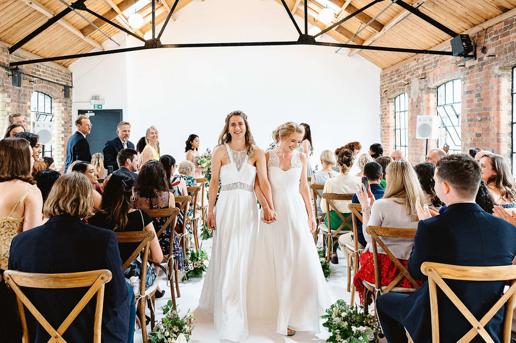 Two brides just married. LGBTQIA wedding. Fiona Kelly Photography.