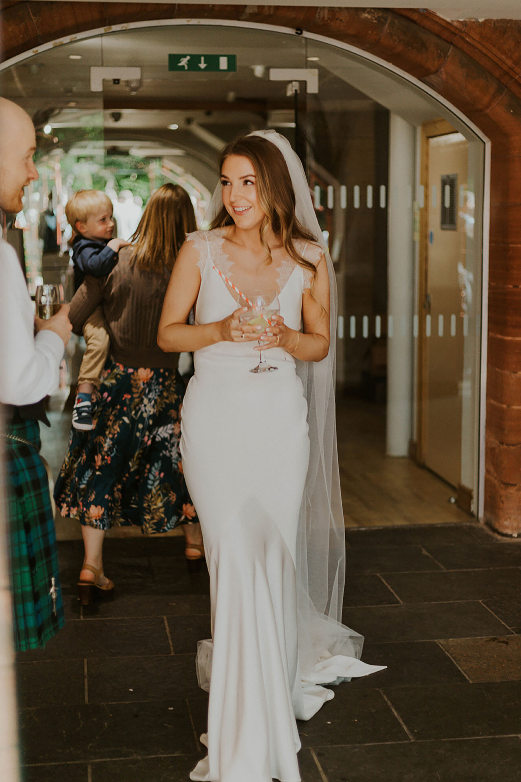 A Simple & Elegant Savannah Miller Wedding Dress for a Modern Glasgow City  Centre Wedding