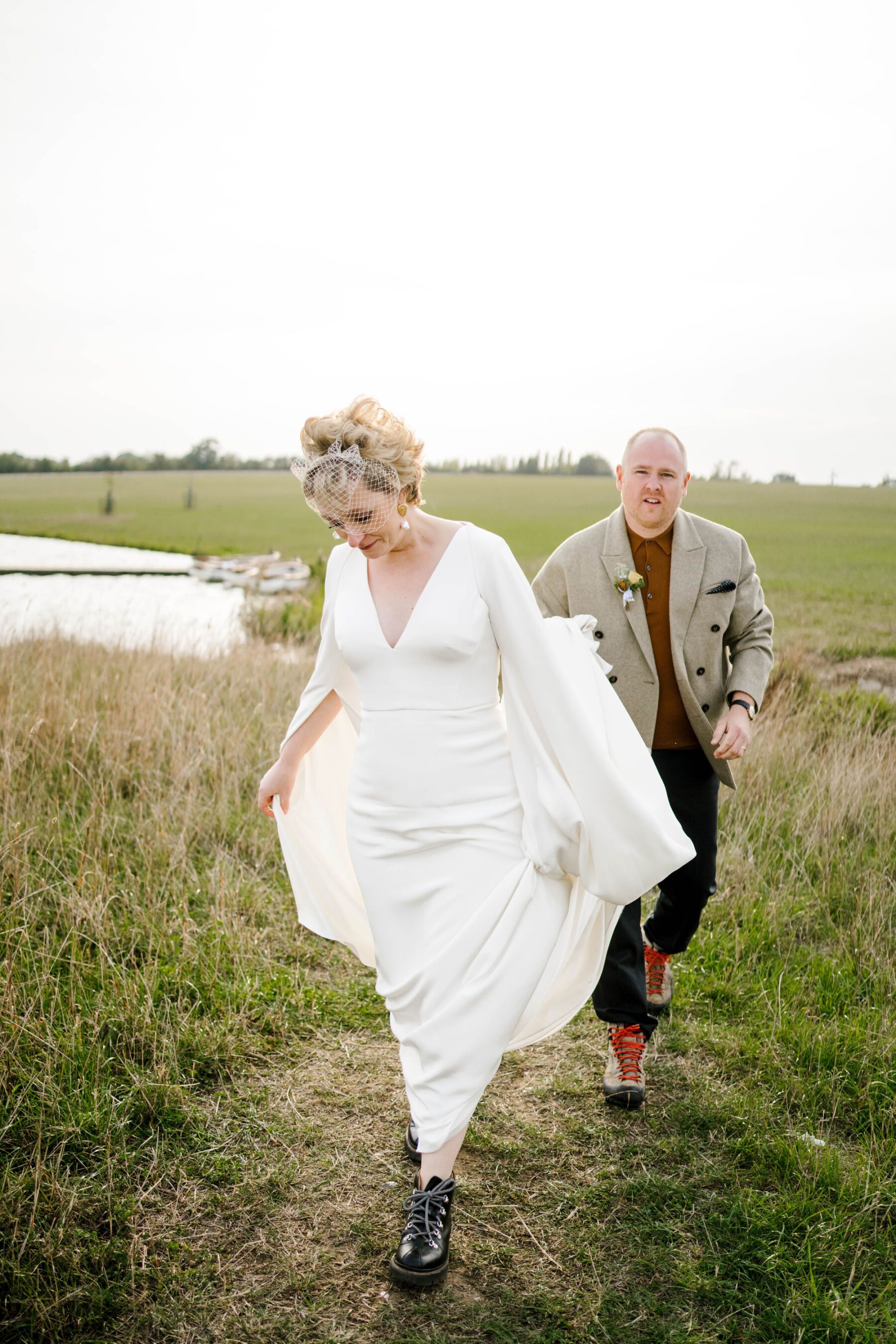 Bride in hiking boots