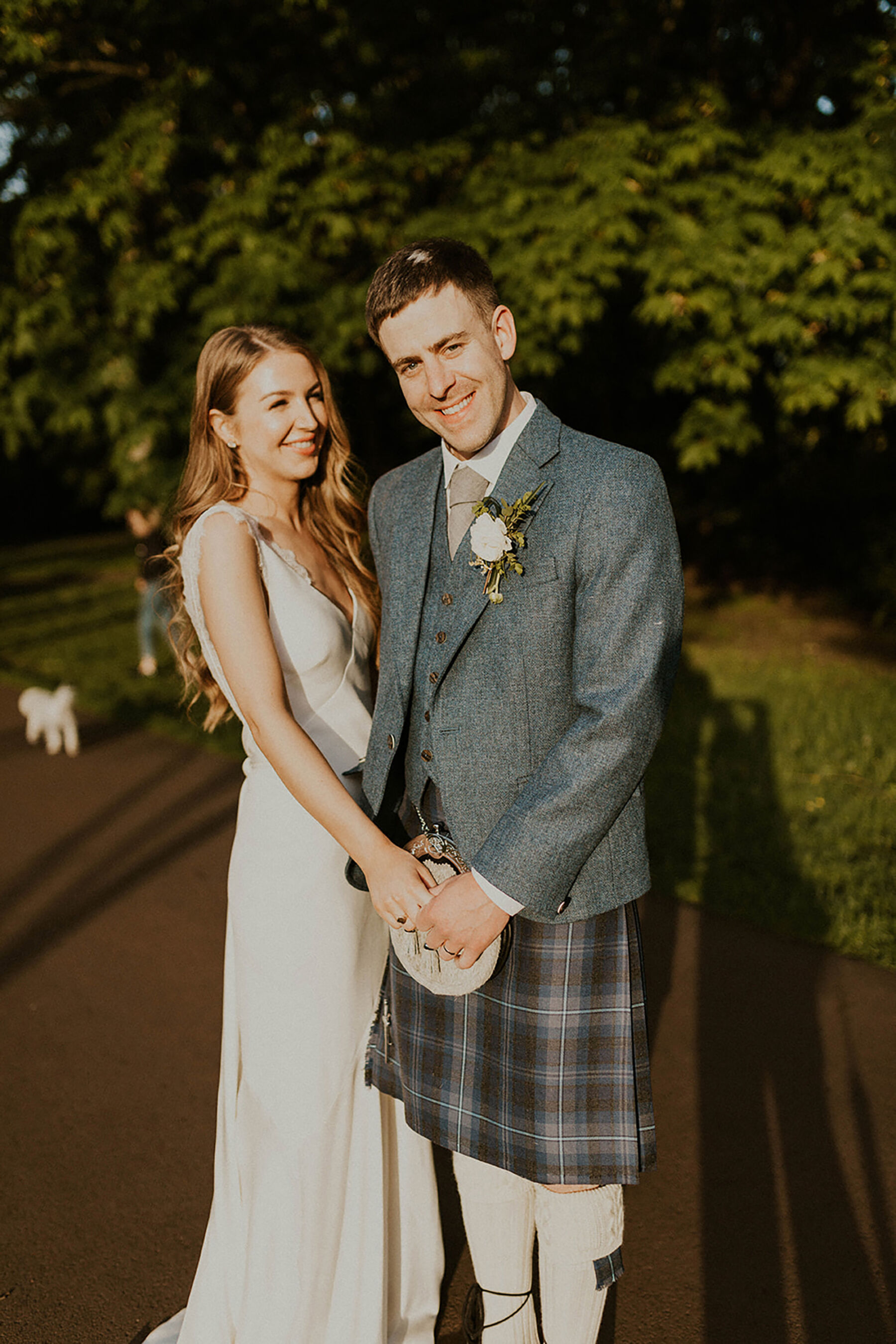 A Simple & Elegant Savannah Miller Wedding Dress for a Modern Glasgow City  Centre Wedding