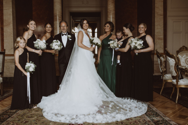 A Romantic Lake Como Wedding for Ruby, Wearing Marchesa for Pronovias