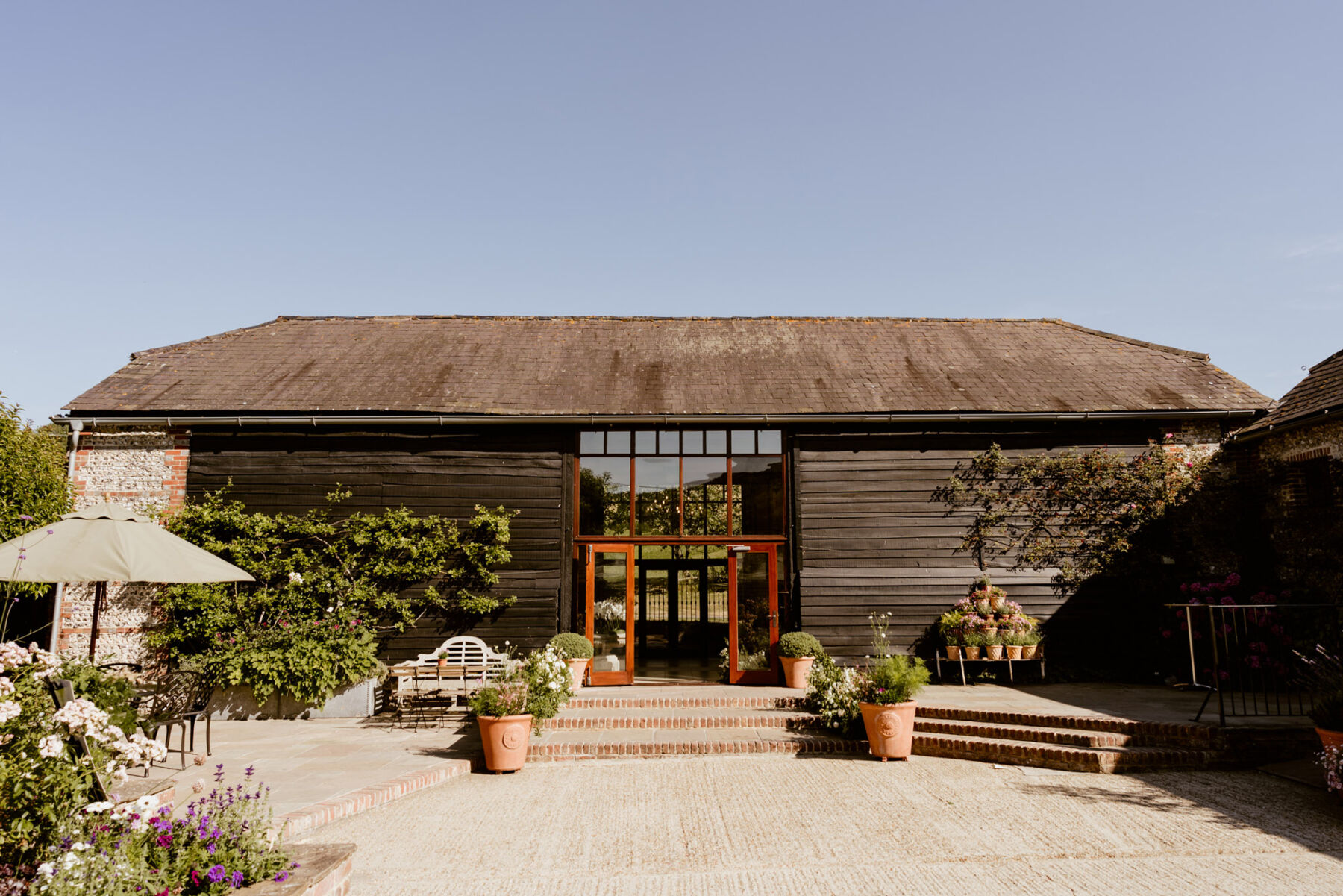 Upwaltham Barns wedding venue Surrey UK.