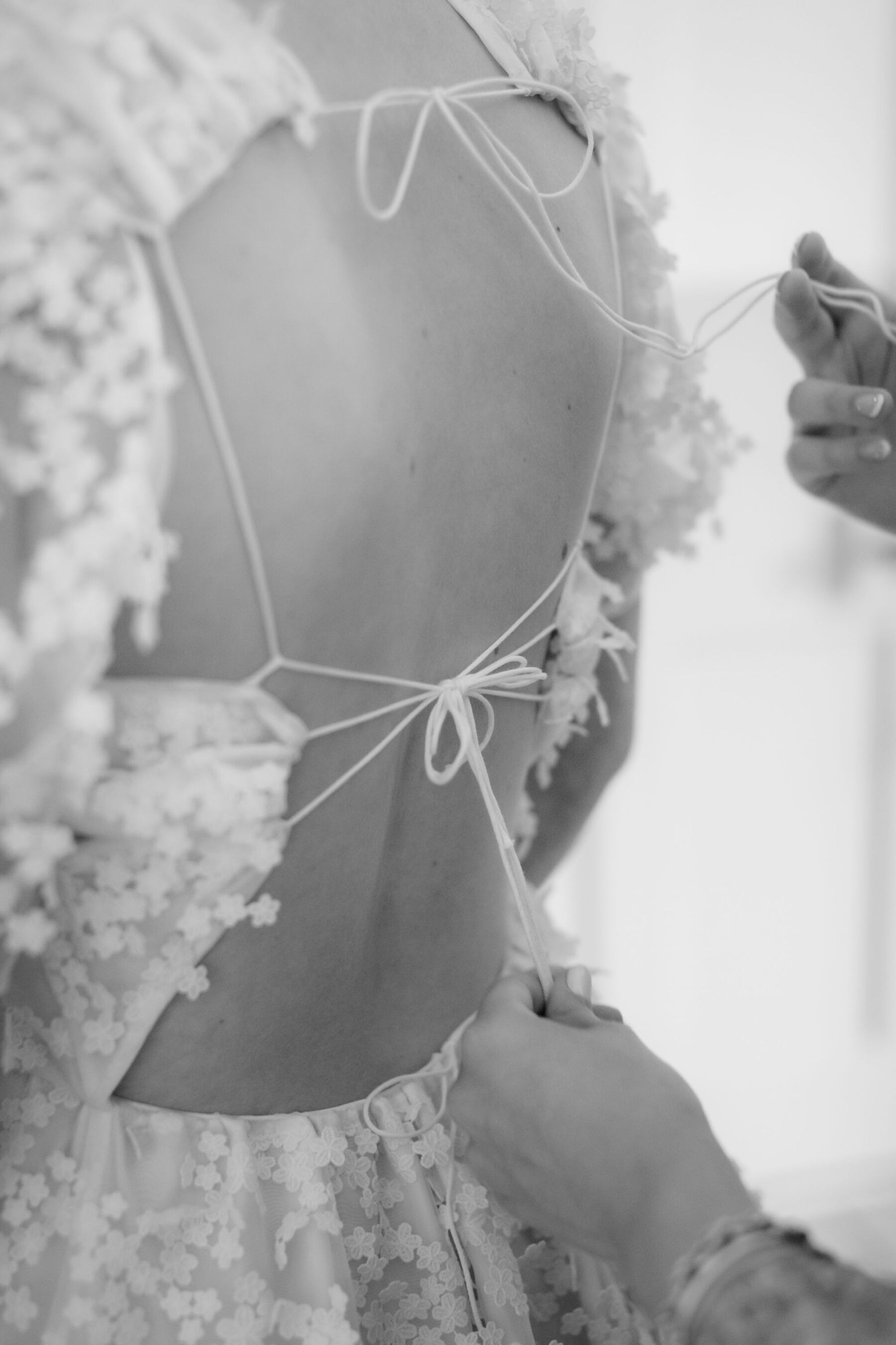 Backless Cecilie Bahnsen wedding dress. Caro Weiss Photography.