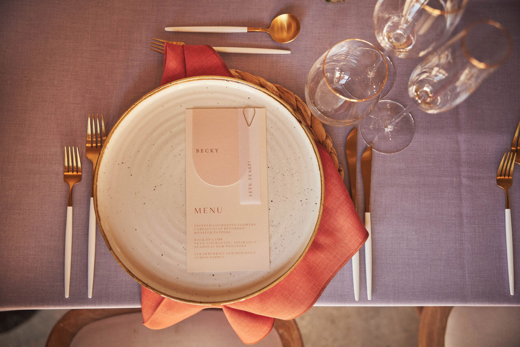 Earthy tones wedding tableware and table decor at Brickhouse Vineyard - Devon wedding venue.