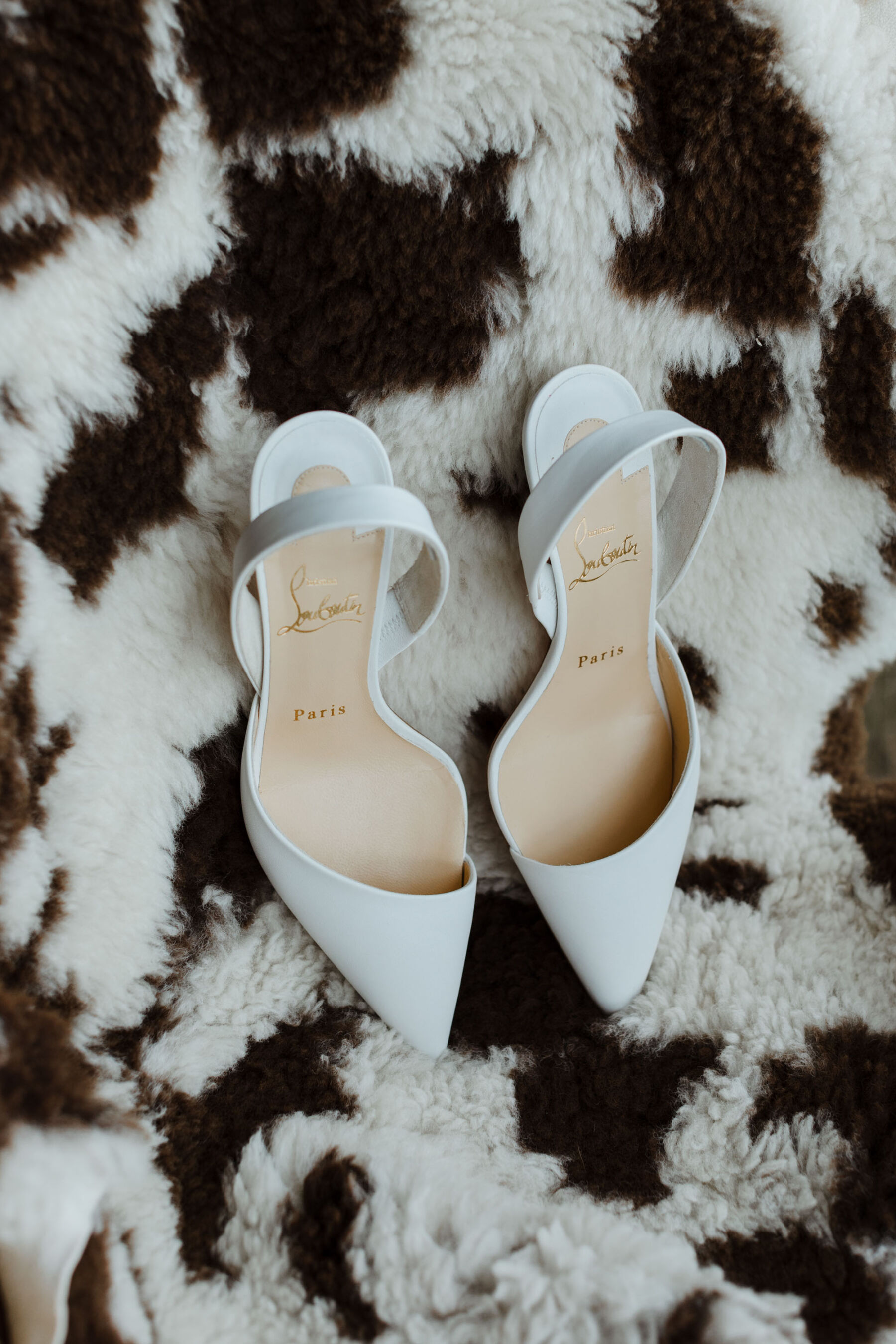 Louboutin slingback wedding shoes