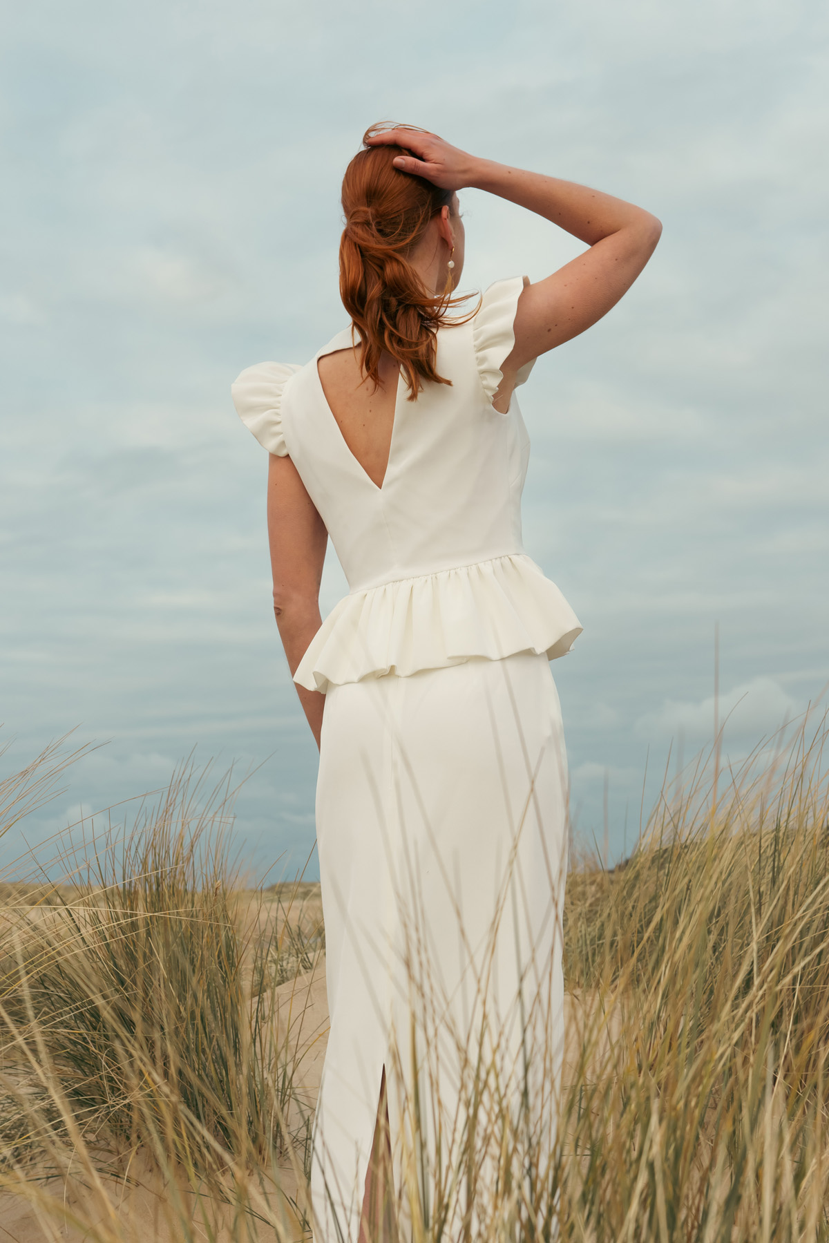 Andrea Hawkes long sleeved ethical sustainable wedding dress