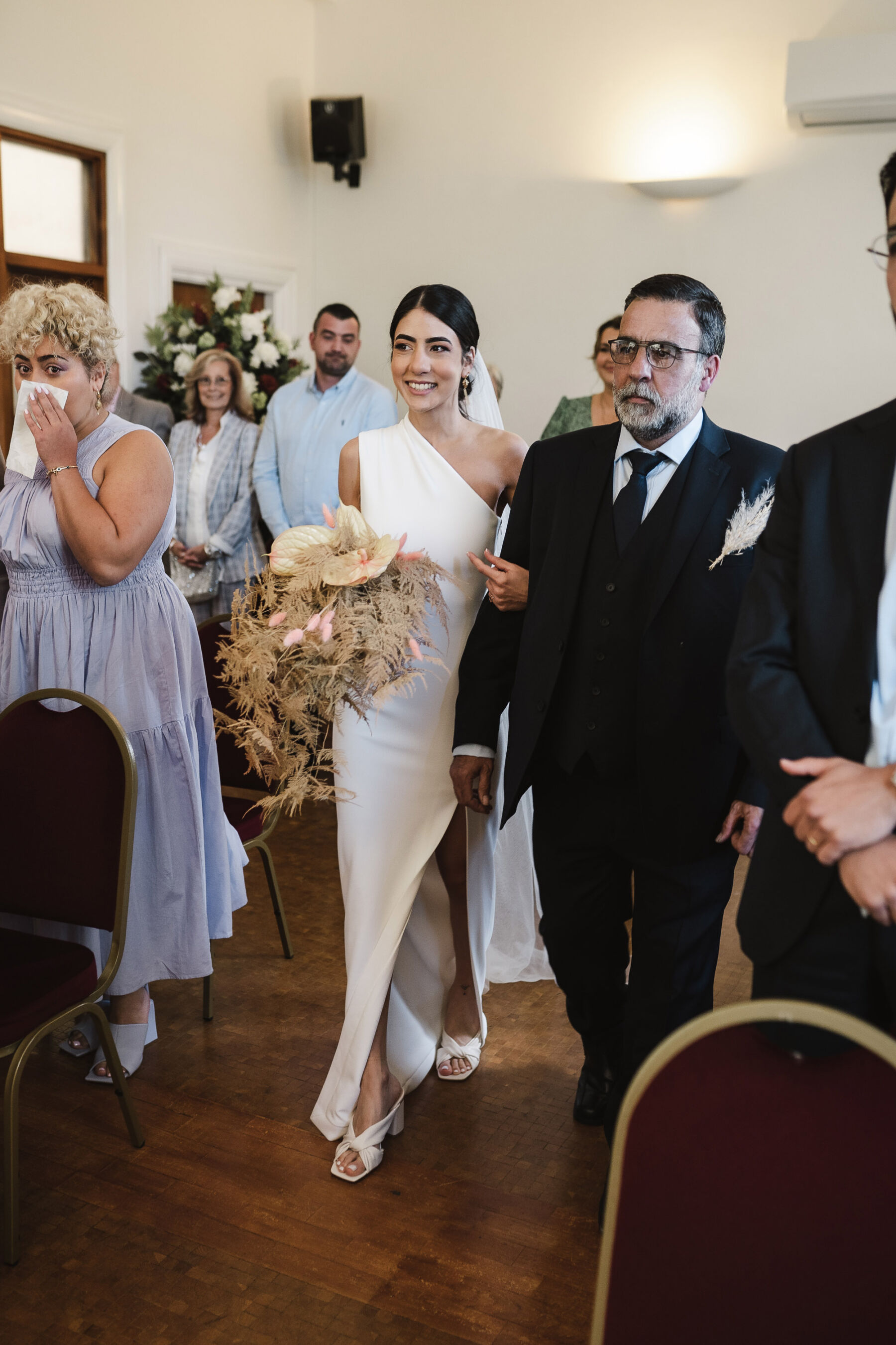 Father walking his bride down the aisle. By Karolina Photography.